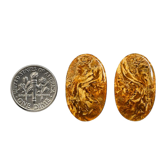 Plume Agate Pair 15.6x25.4x4.5 mm Oval Shape Polished Gemstone LS132-06736