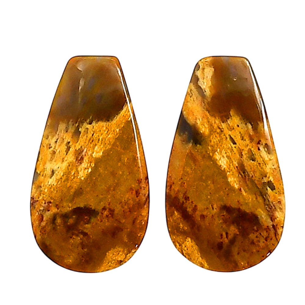 Plume Agate Pair 13.7x24.7x4 mm Fancy Shape Polished Gemstone LS132-06738
