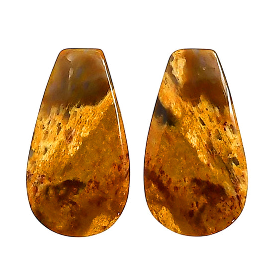 Plume Agate Pair 13.7x24.7x4 mm Fancy Shape Polished Gemstone LS132-06738