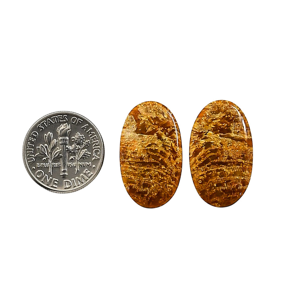Plume Agate Pair 13.2x13.7x4.5 mm Oval Shape Polished Gemstone LS132-06739