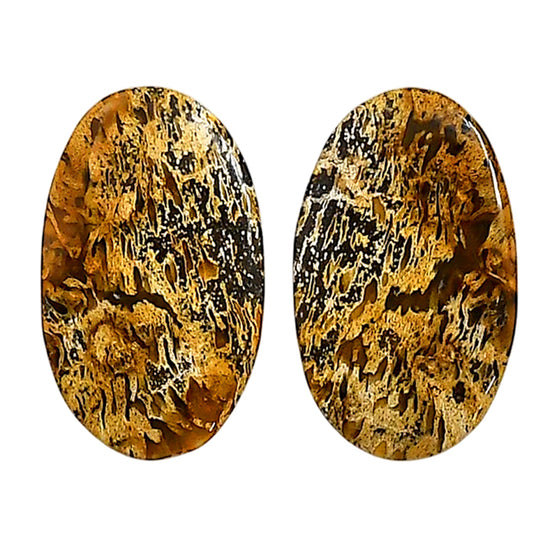Plume Agate Pair 15.5x25.7x4 mm Oval Shape Polished Gemstone LS132-06741