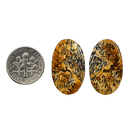 Plume Agate Pair 15.5x25.7x4 mm Oval Shape Polished Gemstone LS132-06741