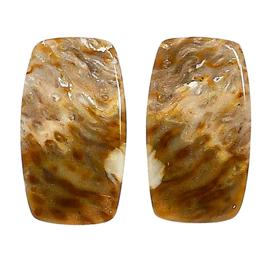 Plume Agate Pair 13.8x24.15x4.3 mm Cushion Shape Polished Gemstone LS132-06742