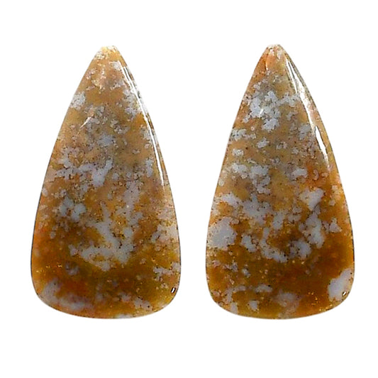 Plume Agate Pair 14.6x26.7x4 mm Pear Shape Polished Gemstone LS132-06743