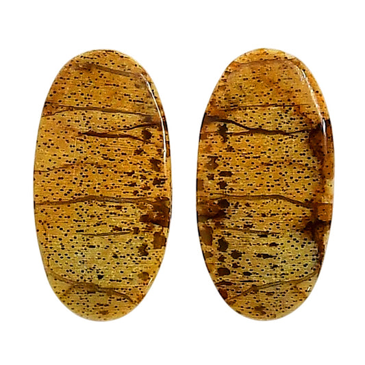 Plume Agate Pair 13.4x26.1x4 mm Oval Shape Polished Gemstone LS132-06744