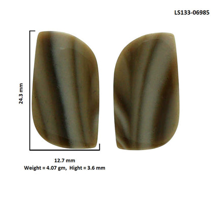 Flint Stone Pair 12.7x24.3x3.6 mm Fancy Shape Polished Gemstone LS133-06985