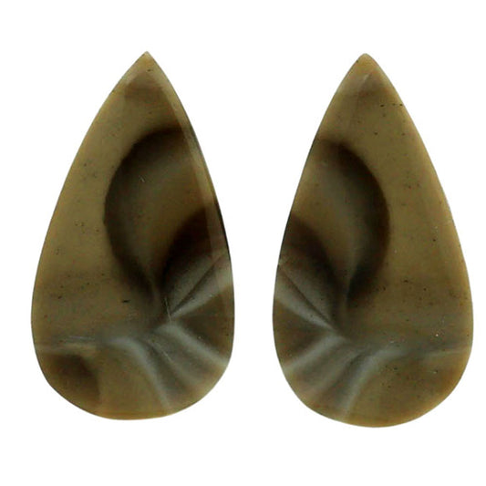 Flint Stone Pair 13.3x24.5x4.3 mm Pear Shape Polished Gemstone LS133-06987