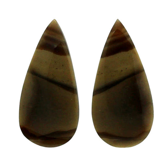 Flint Stone Pair 11.9x25.15x4 mm Pear Shape Polished Gemstone LS133-06988