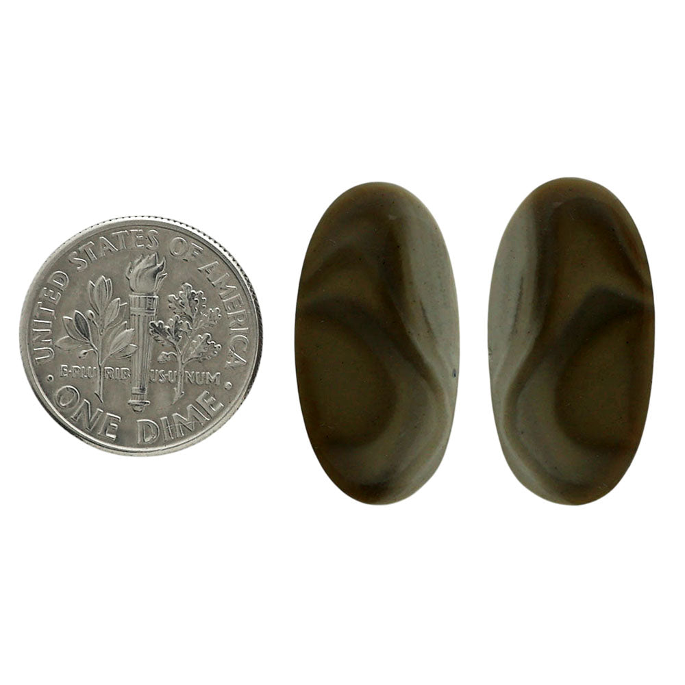 Flint Stone Pair 12.2x23.75x4 mm Oval Shape Polished Gemstone LS133-06990