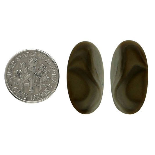Flint Stone Pair 12.2x23.75x4 mm Oval Shape Polished Gemstone LS133-06990