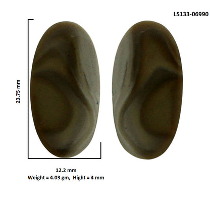 Flint Stone Pair 12.2x23.75x4 mm Oval Shape Polished Gemstone LS133-06990