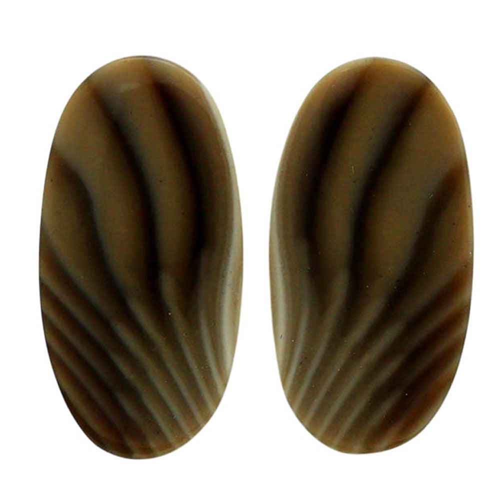 Flint Stone Pair 13.75x26.9x3.6 mm Oval Shape Polished Gemstone LS133-06993