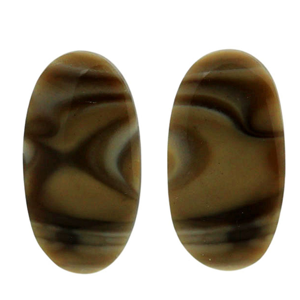 Flint Stone Pair 14x26.3x4 mm Oval Shape Polished Gemstone LS133-06994