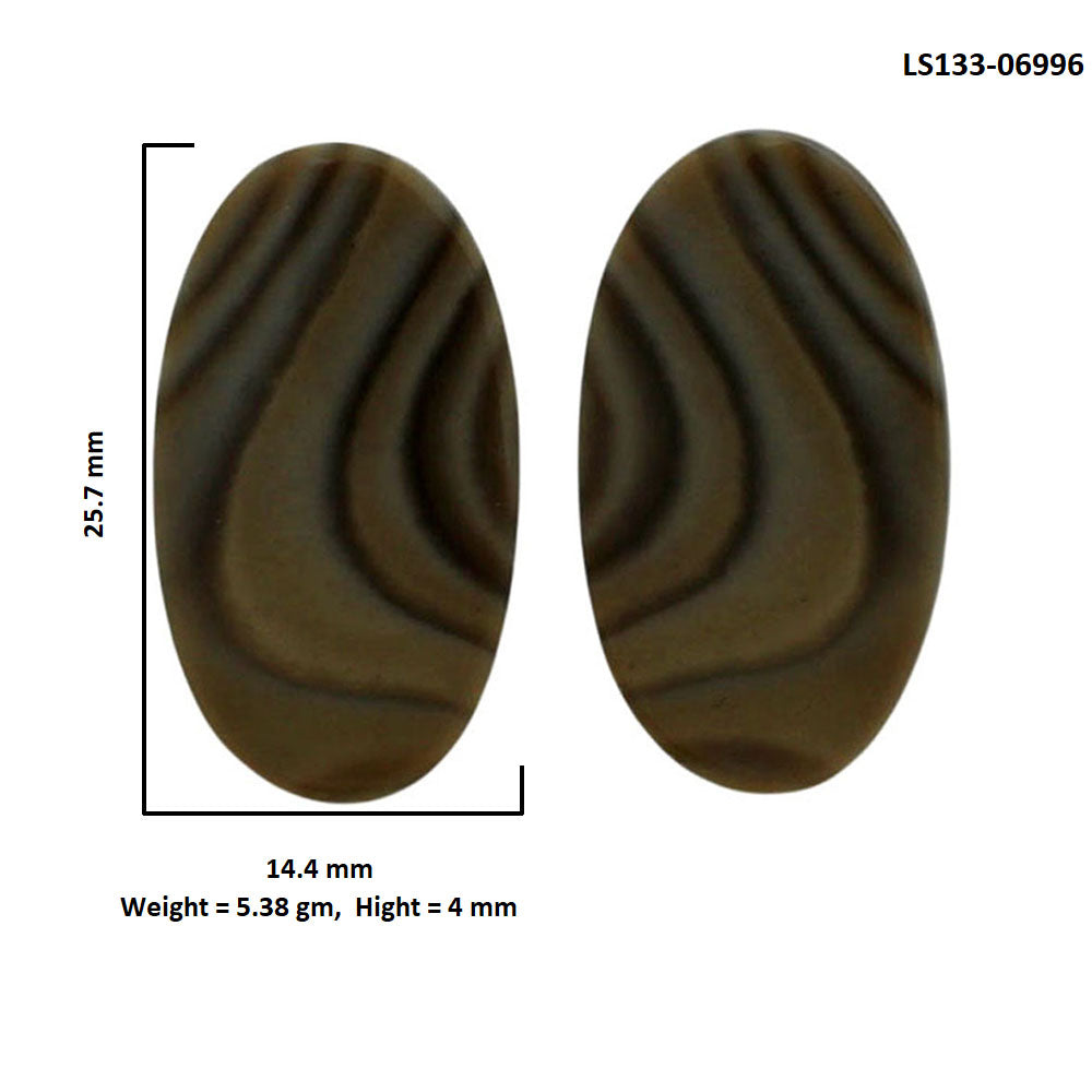 Flint Stone Pair 14.4x25.7x4 mm Oval Shape Polished Gemstone LS133-06996