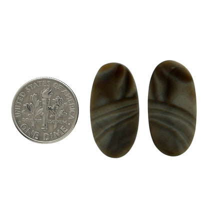 Flint Stone Pair 12.9x25.3x3.7 mm Oval Shape Polished Gemstone LS133-06997