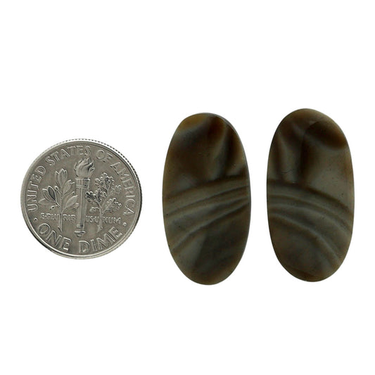 Flint Stone Pair 12.9x25.3x3.7 mm Oval Shape Polished Gemstone LS133-06997