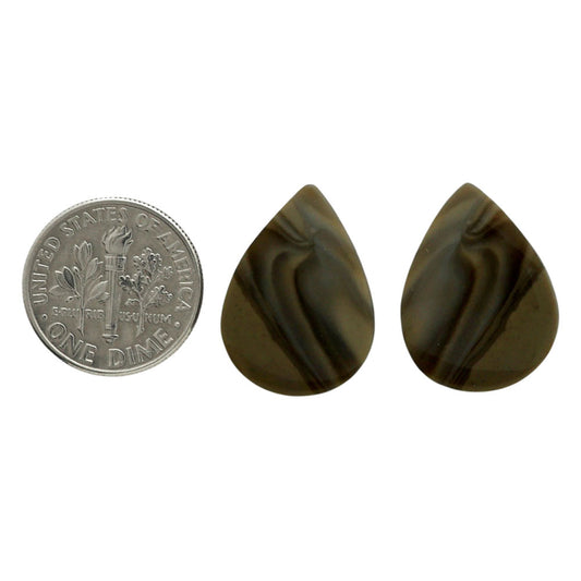 Flint Stone Pair 15.4x20.6x4.3 mm Pear Shape Polished Gemstone LS133-06999