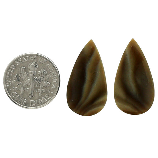 Flint Stone Pair 13x24.1x3.8 mm Pear Shape Polished Gemstone LS133-07000