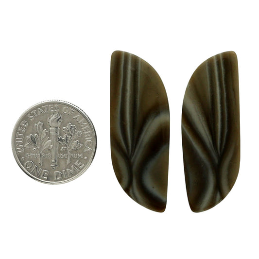 Flint Stone Pair 12.4x34.8x3.5 mm Fancy Shape Polished Gemstone LS133-07001