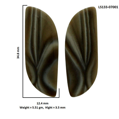 Flint Stone Pair 12.4x34.8x3.5 mm Fancy Shape Polished Gemstone LS133-07001