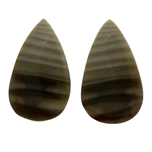 Flint Stone Pair 13.1x21.8x3.5 mm Pear Shape Polished Gemstone LS133-07003