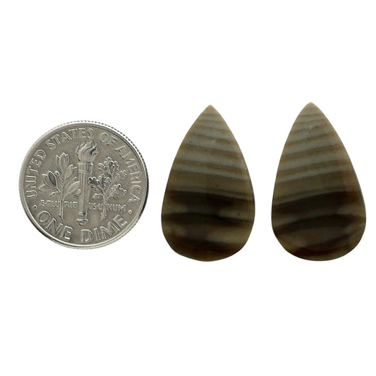 Flint Stone Pair 13.1x21.8x3.5 mm Pear Shape Polished Gemstone LS133-07003