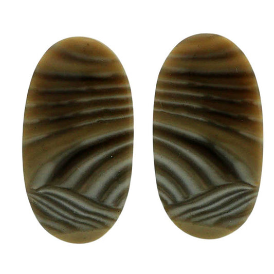Flint Stone Pair 13.15x24.45x4 mm Oval Shape Polished Gemstone LS133-07004