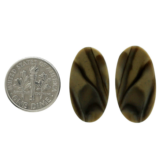 Flint Stone Pair 12.9x24.4x3 mm Oval Shape Polished Gemstone LS133-07005