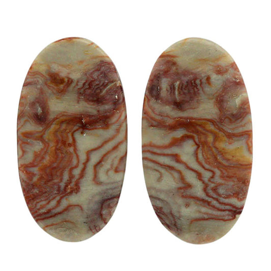 Wave Dolomite Pair 14.1x26.3x4.3 mm Oval Shape Polished Gemstone LS134-07025