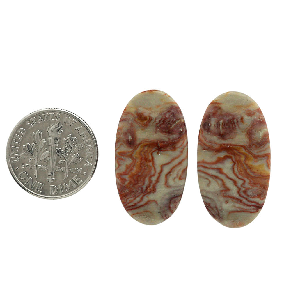 Wave Dolomite Pair 14.1x26.3x4.3 mm Oval Shape Polished Gemstone LS134-07025