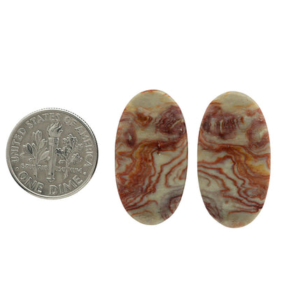 Wave Dolomite Pair 14.1x26.3x4.3 mm Oval Shape Polished Gemstone LS134-07025