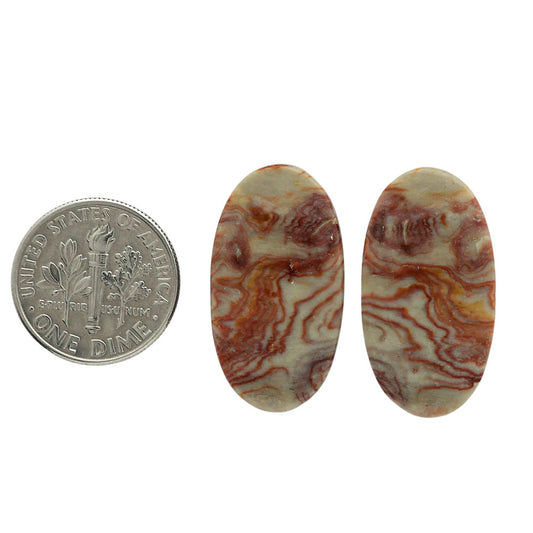 Wave Dolomite Pair 14.1x26.3x4.3 mm Oval Shape Polished Gemstone LS134-07025