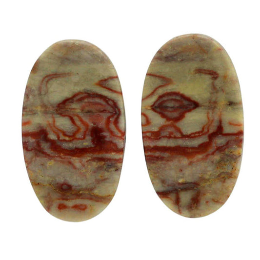 Wave Dolomite Pair 12.7x22.6x4.5 mm Oval Shape Polished Gemstone LS134-07028