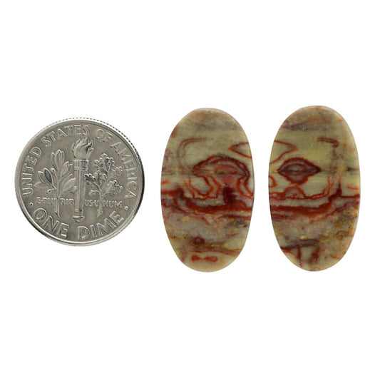 Wave Dolomite Pair 12.7x22.6x4.5 mm Oval Shape Polished Gemstone LS134-07028