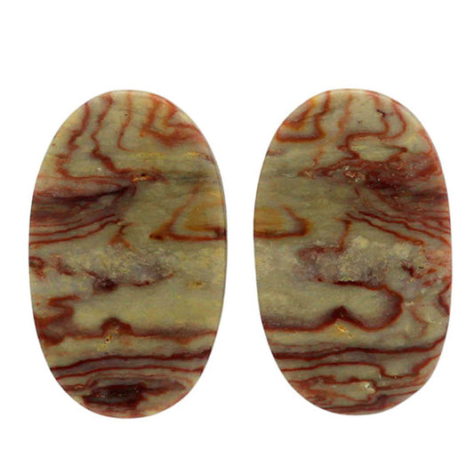 Wave Dolomite Pair 14.2x23.5x4 mm Oval Shape Polished Gemstone LS134-07030
