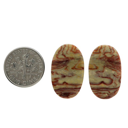 Wave Dolomite Pair 14.2x23.5x4 mm Oval Shape Polished Gemstone LS134-07030