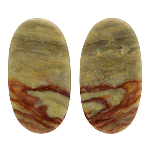 Wave Dolomite Pair 12.6x23.3x4.3 mm Oval Shape Polished Gemstone LS134-07032