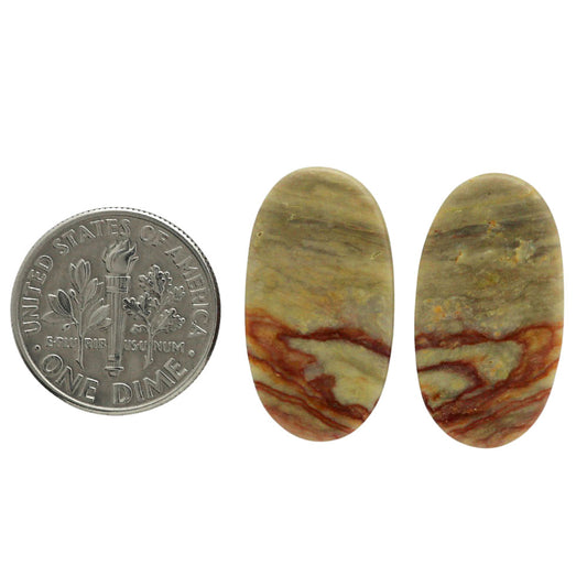 Wave Dolomite Pair 12.6x23.3x4.3 mm Oval Shape Polished Gemstone LS134-07032