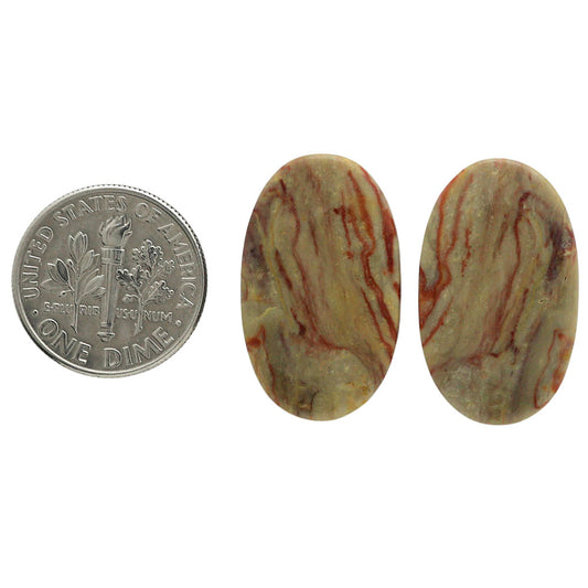Wave Dolomite Pair 14.5x24.3x4 mm Oval Shape Polished Gemstone LS134-07033