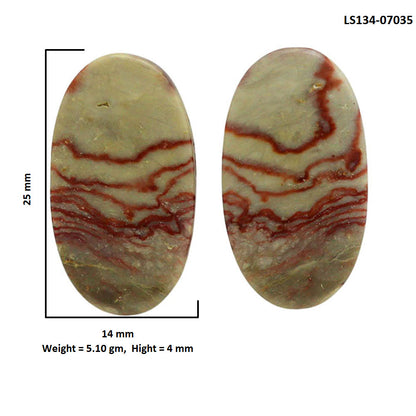 Wave Dolomite Pair 14x25x4 mm Oval Shape Polished Gemstone LS134-07035