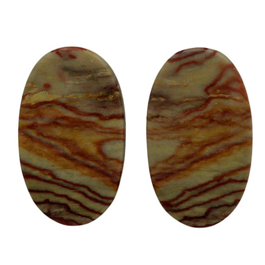Wave Dolomite Pair 12.6x21.3x4.5 mm Oval Shape Polished Gemstone LS134-07037