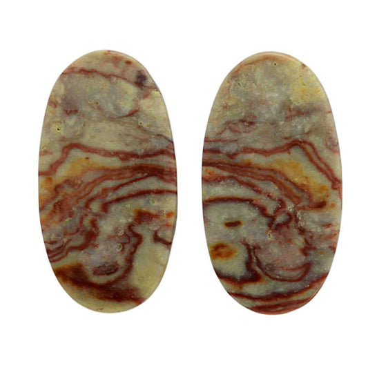 Wave Dolomite Pair 12x22.8x4 mm Oval Shape Polished Gemstone LS134-07038