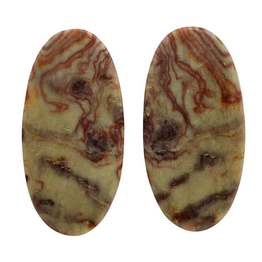 Wave Dolomite Pair 12.3x24.9x3.5 mm Oval Shape Polished Gemstone LS134-07039