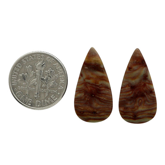Wave Dolomite Pair 11.6x22.8x3.7 mm Pear Shape Polished Gemstone LS134-07040