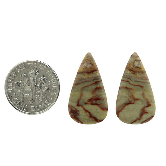 Wave Dolomite Pair 12.9x23.2x4 mm Pear Shape Polished Gemstone LS134-07041