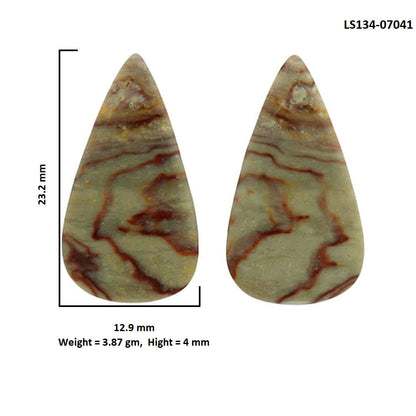 Wave Dolomite Pair 12.9x23.2x4 mm Pear Shape Polished Gemstone LS134-07041