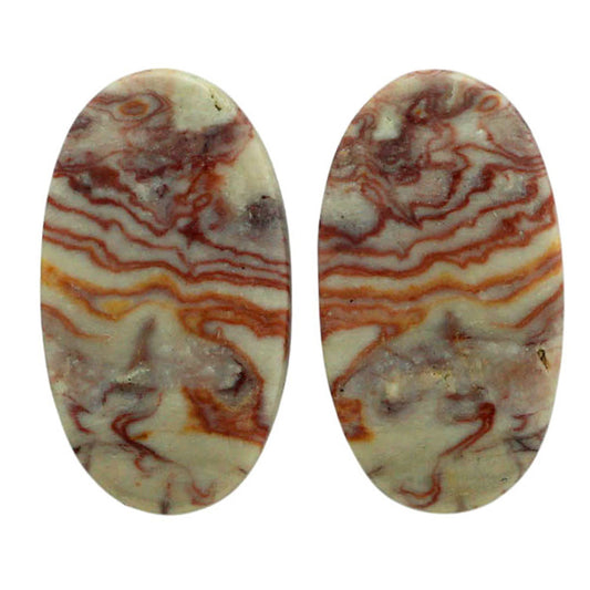 Wave Dolomite Pair 13.5x24.2x3.3 mm Oval Shape Polished Gemstone LS134-07042