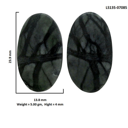 Picasso Jasper Pair 13.8x23.9x4 mm Oval Shape Polished Gemstone LS135-07085