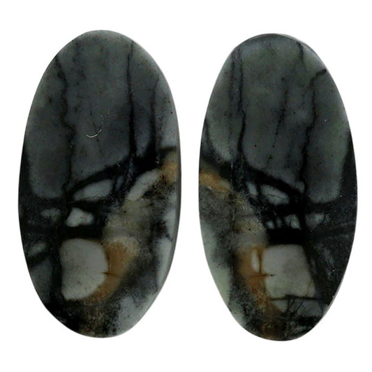 Picasso Jasper Pair 13.2x25.2x4.2 mm Oval Shape Polished Gemstone LS135-07086