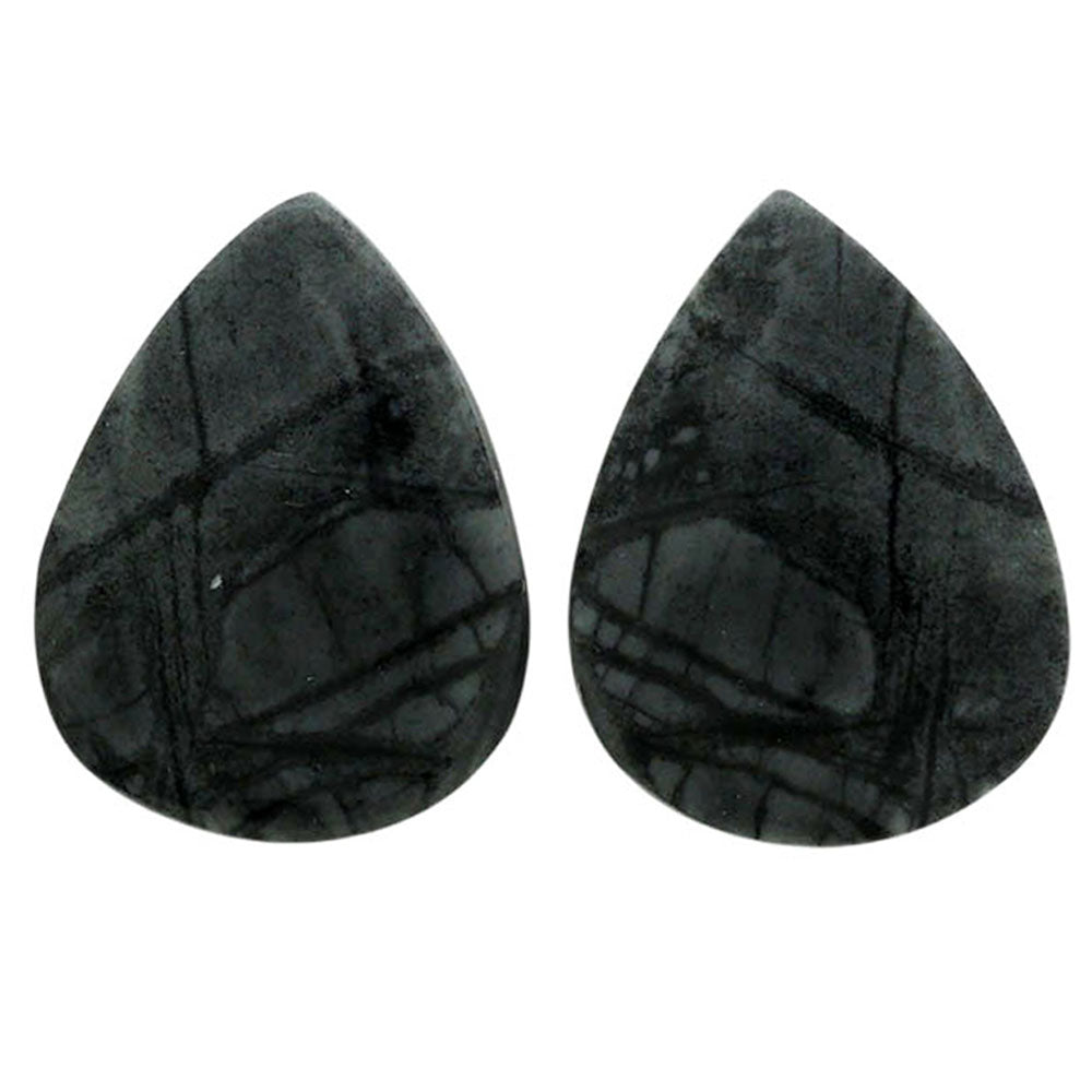 Picasso Jasper Pair 16x20.85x4 mm Pear Shape Polished Gemstone LS135-07089
